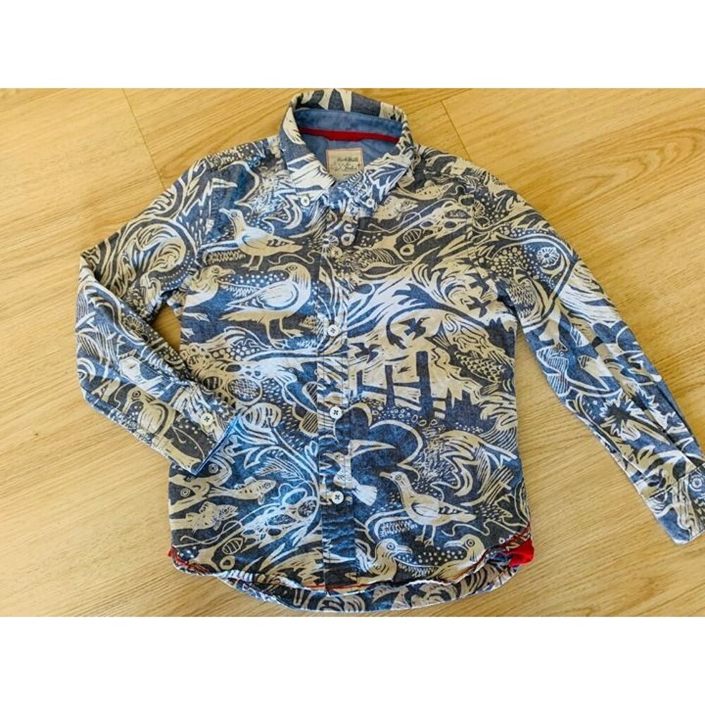 MINI BODEN x MARK HEARLD  long sleeve button-up shirt Sz 4-5T